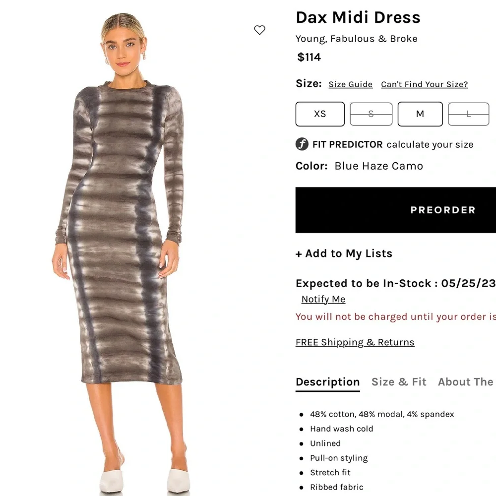 Young fabulous and Broke tie dye dress - Picture 1 of 6